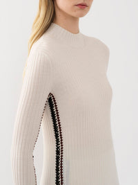 Pull à col montant en laine - White Powder