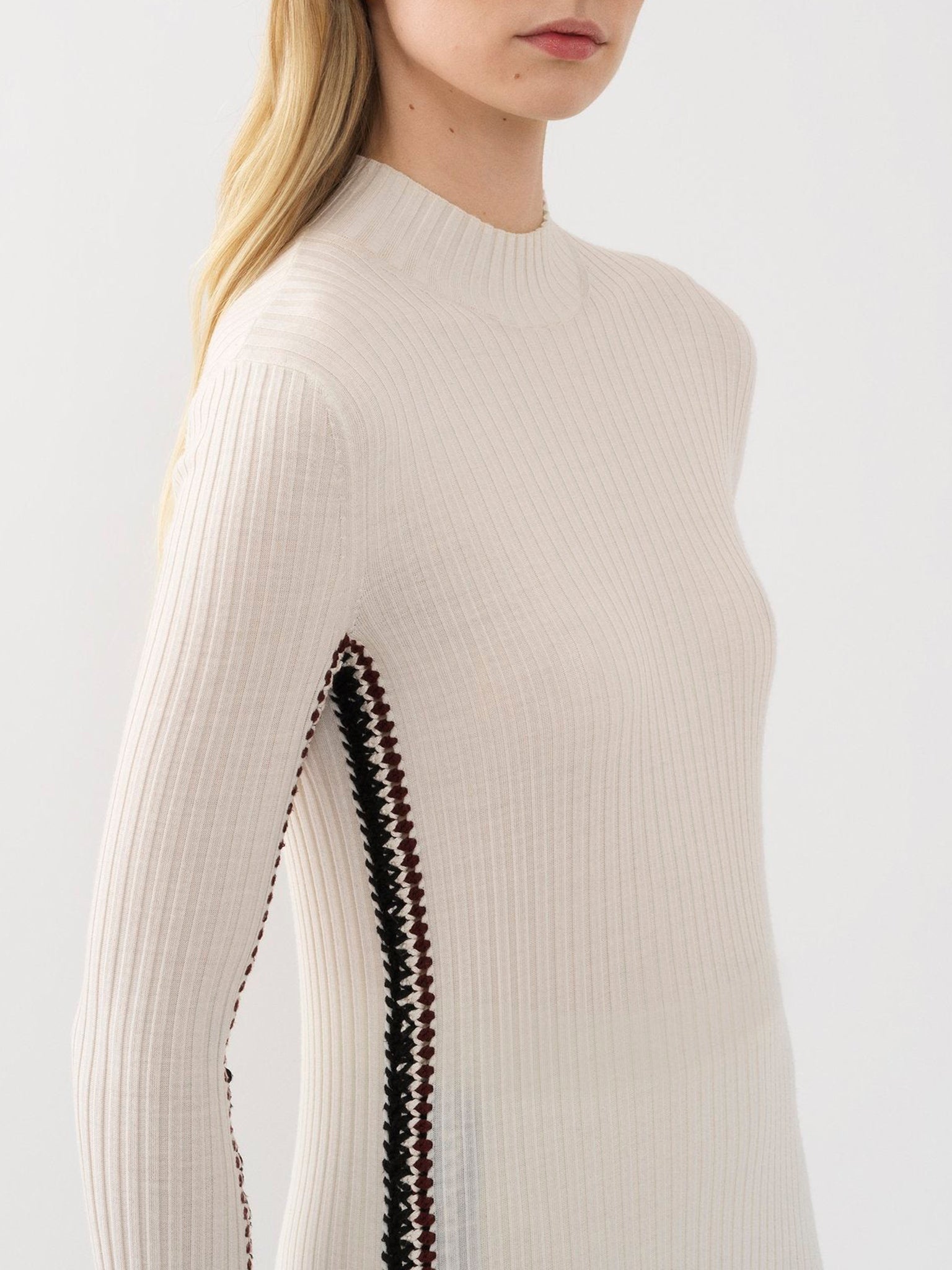 Pull à col montant en laine - White Powder