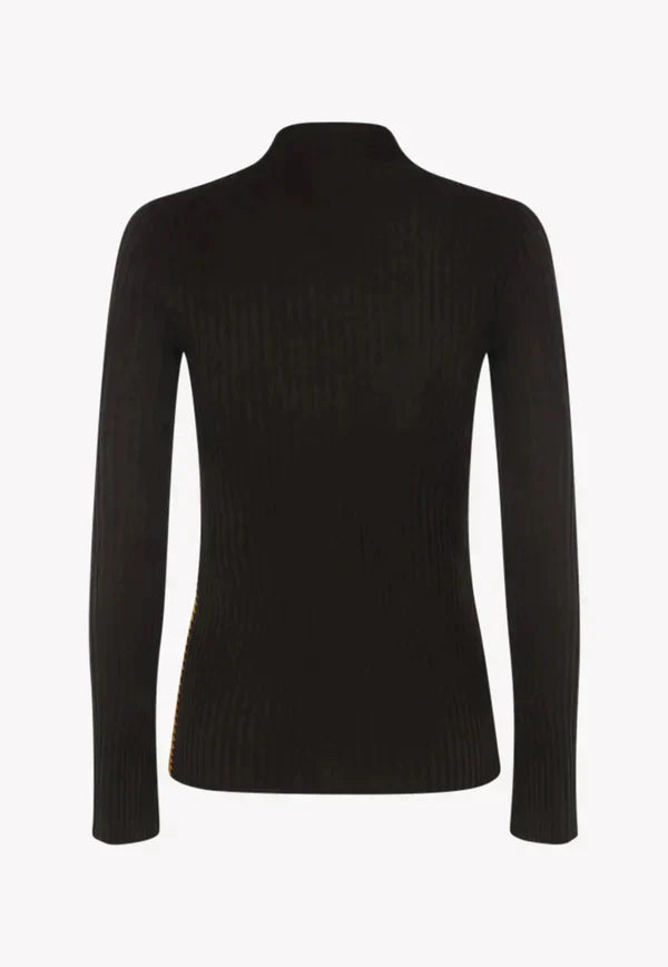 Pull à col montant en laine - Chocolate Brown
