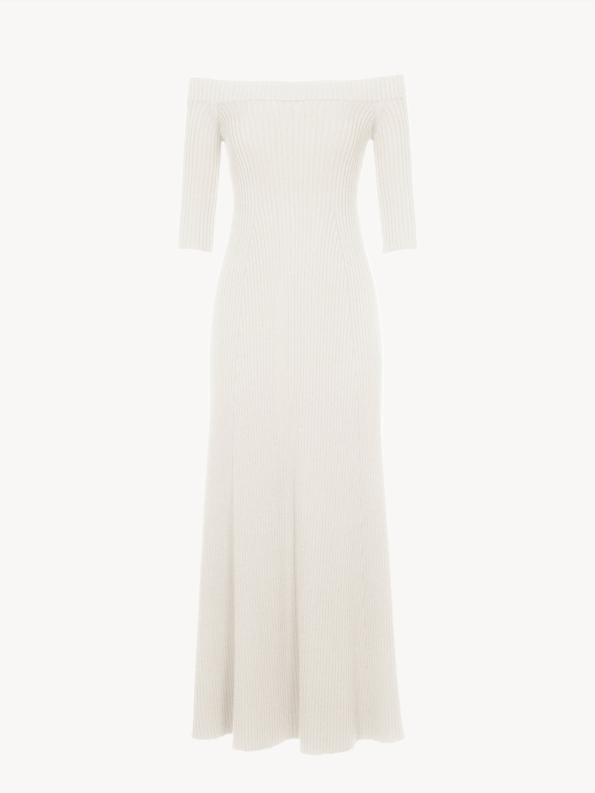 Robe épaules nues en laine - Black