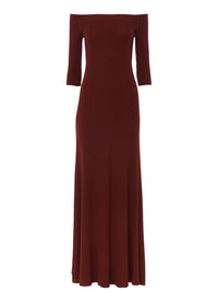 Robe épaules nues en laine - Dawn Red
