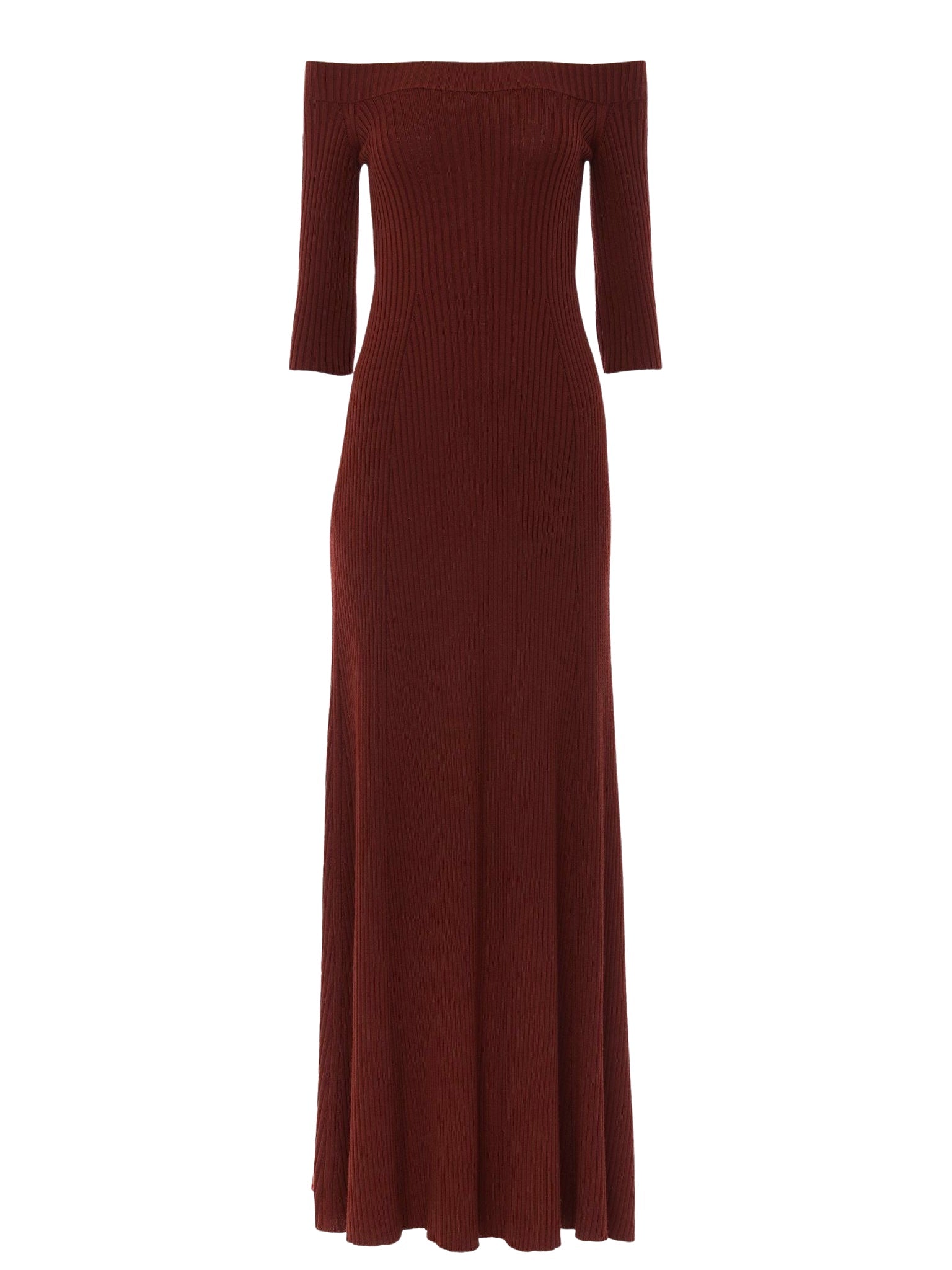 Robe épaules nues en laine - Dawn Red