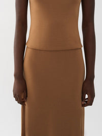 Robe en tricot mérinos ultrafin - Worn Brown