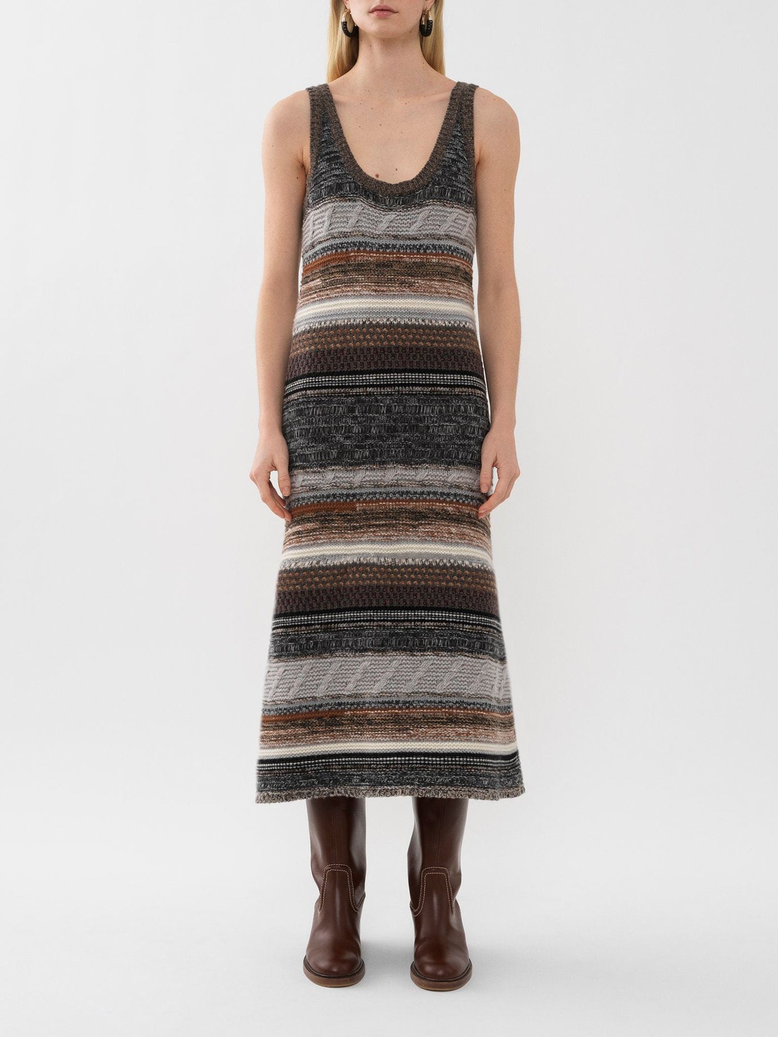 Robe sans manches en cachemire - Multicolor Grey