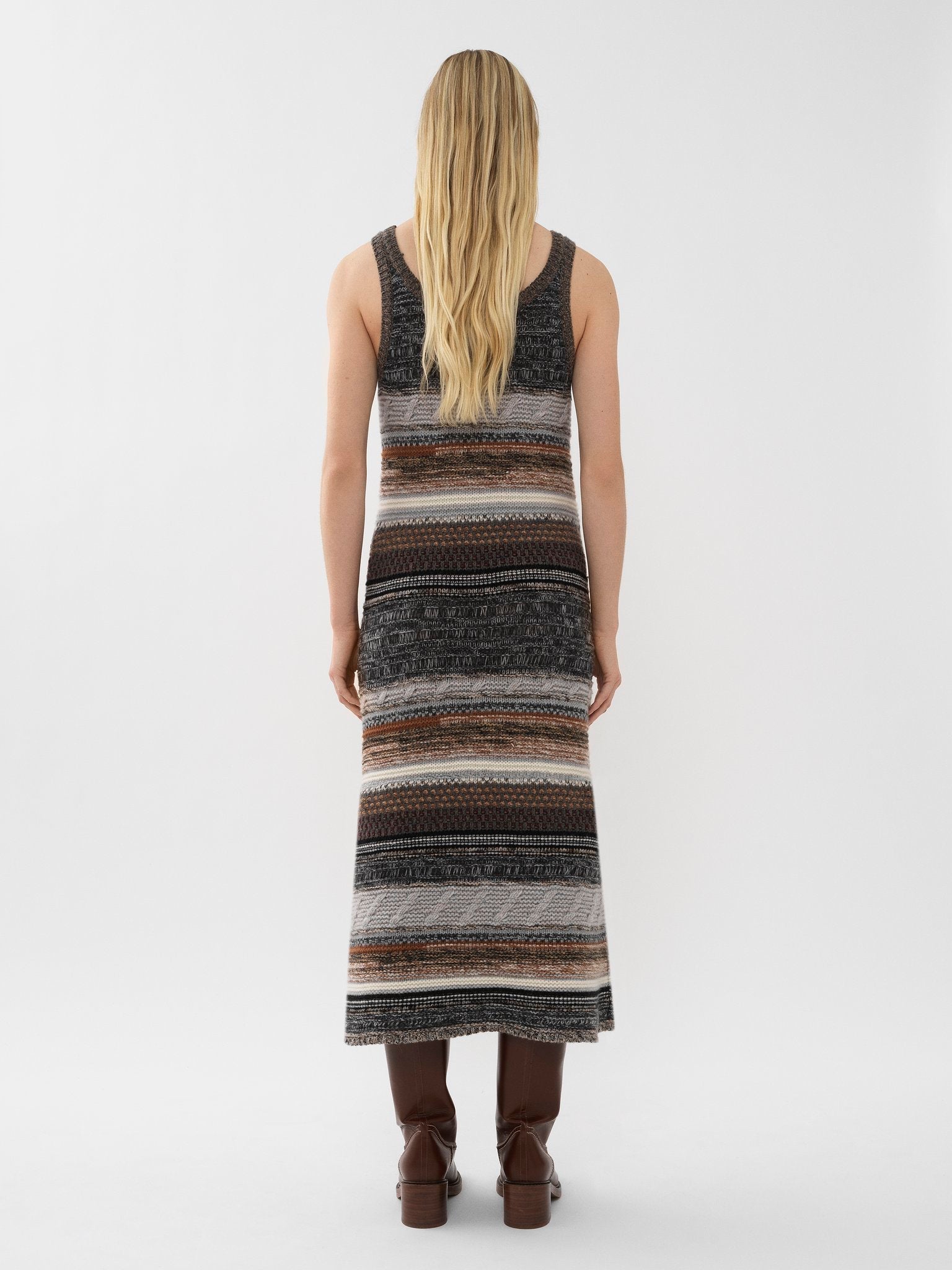 Robe sans manches en cachemire - Multicolor Grey