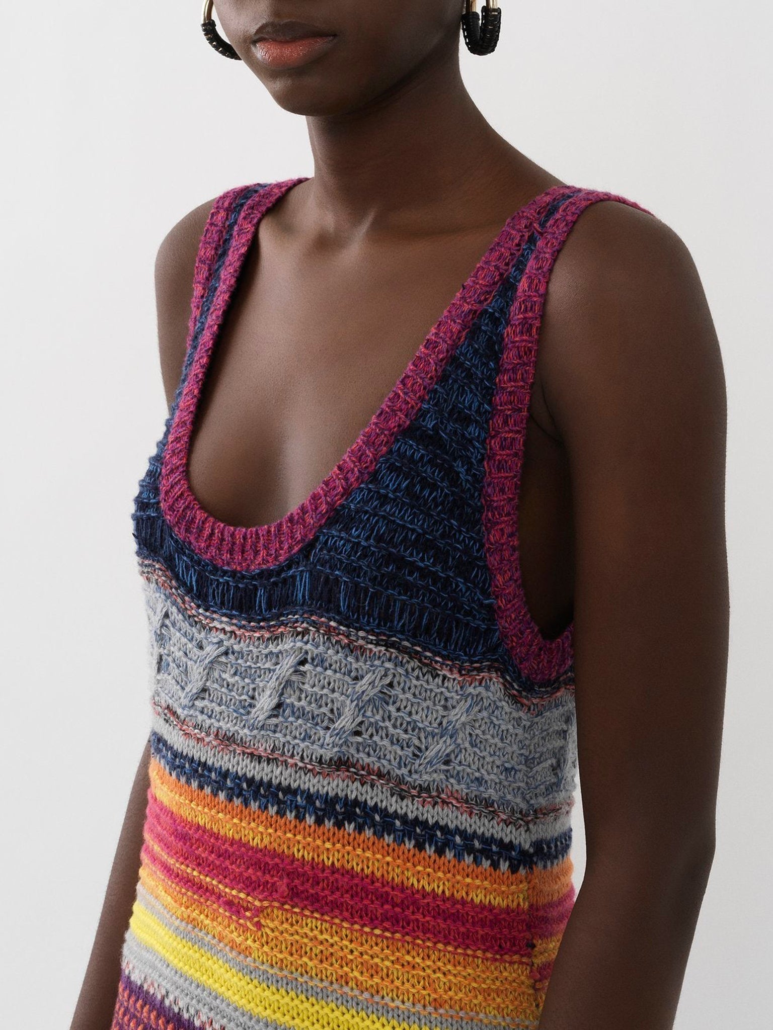 Robe sans manches en cachemire - Multicolor