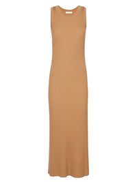 Robe côtelée sans manches en laine - Worn Brown