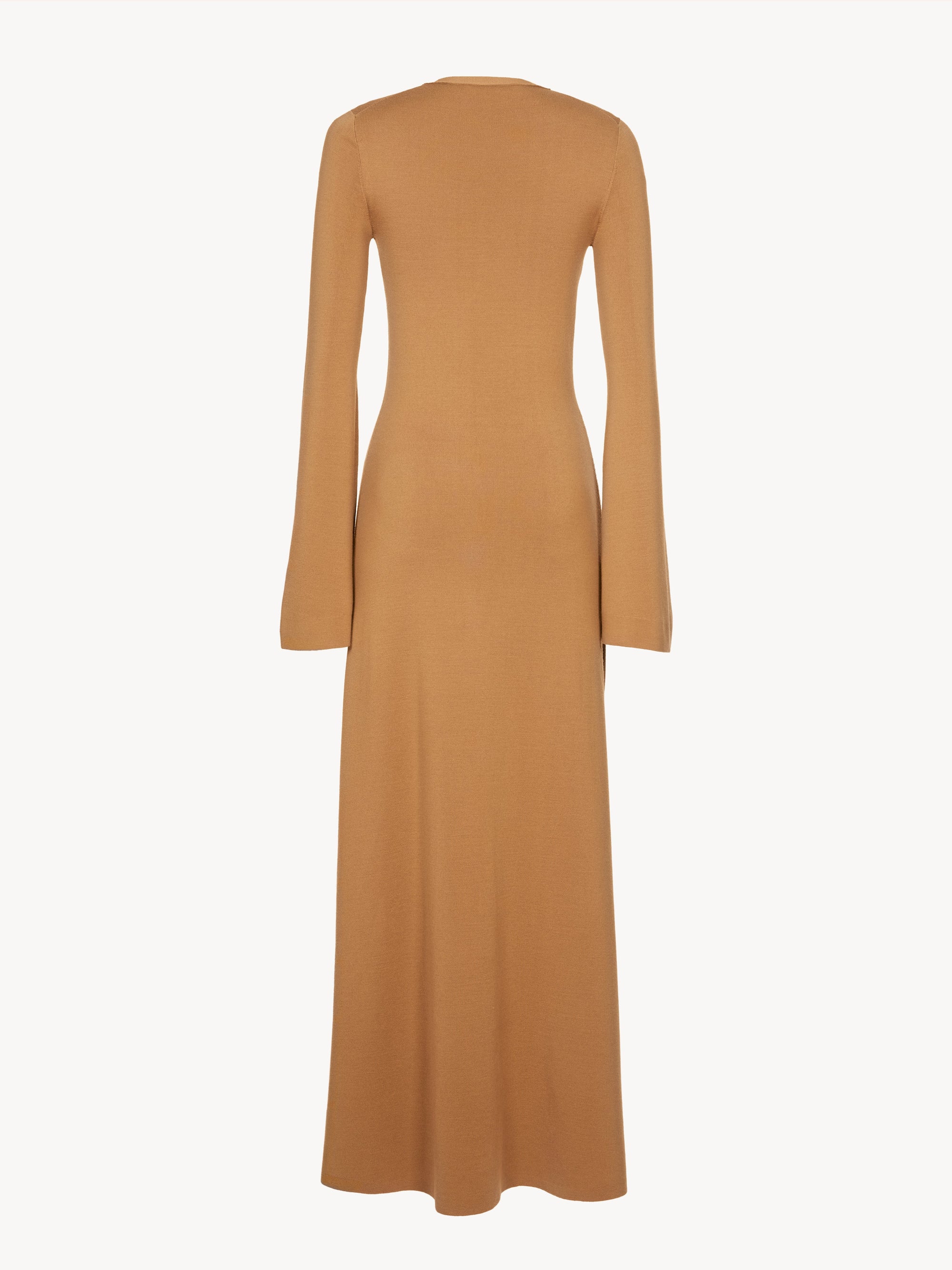 Robe à manches longues en laine côtelé - Worn Brown