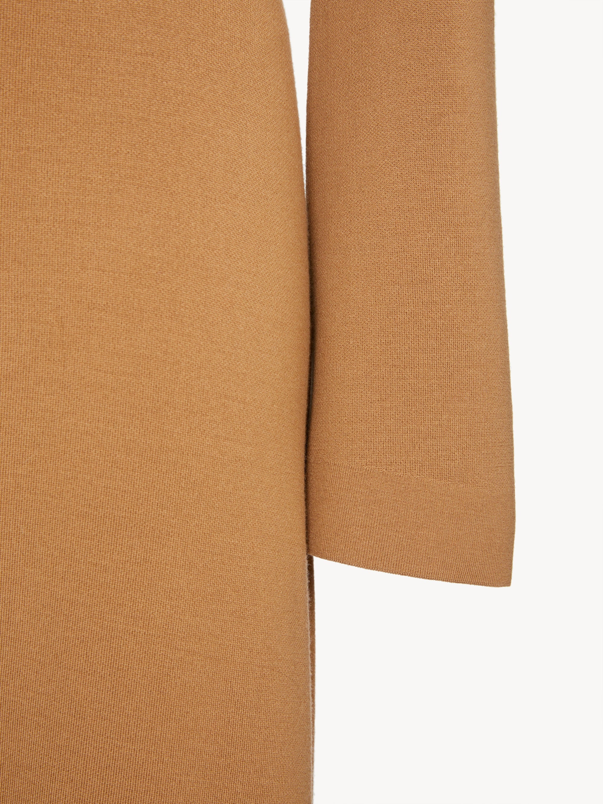 Robe à manches longues en laine côtelé - Worn Brown