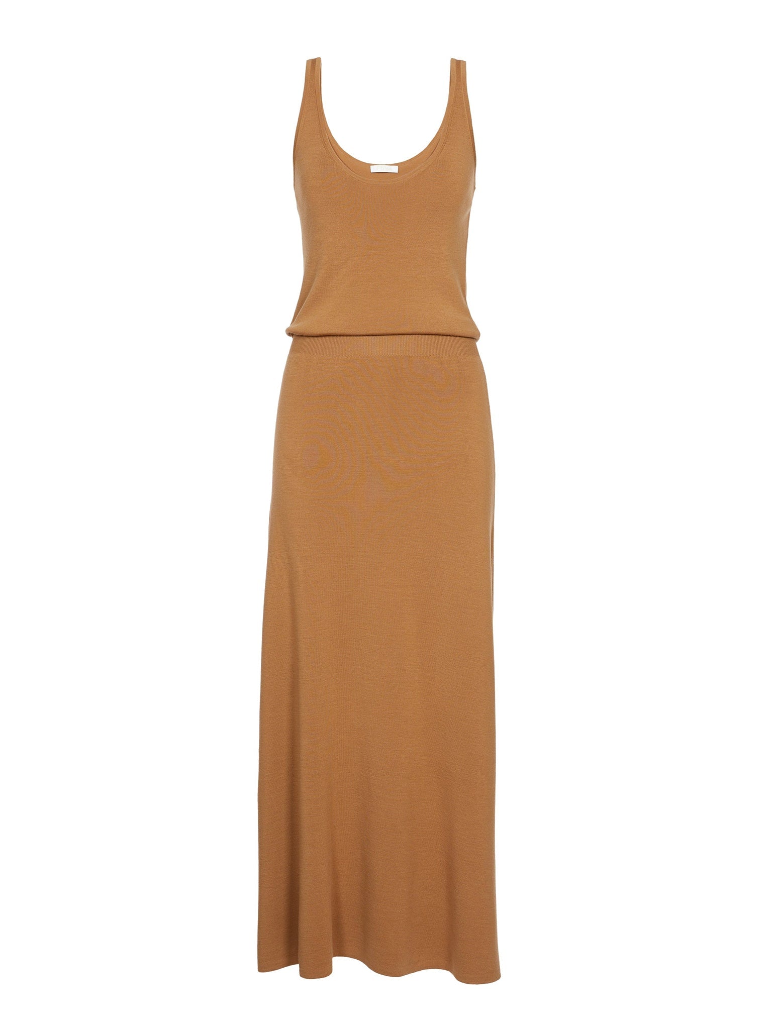 Robe à bretelles en laine côtelé - Worn Brown
