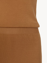 Robe à bretelles en laine côtelé - Worn Brown