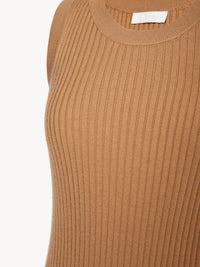 Robe sans manche en laine côtelé - Worn Brown