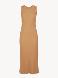 Robe sans manche en laine côtelé - Worn Brown