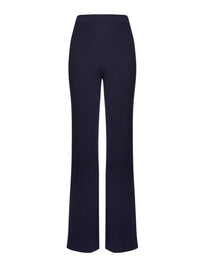 Pantalon évasé long en laine - Navy