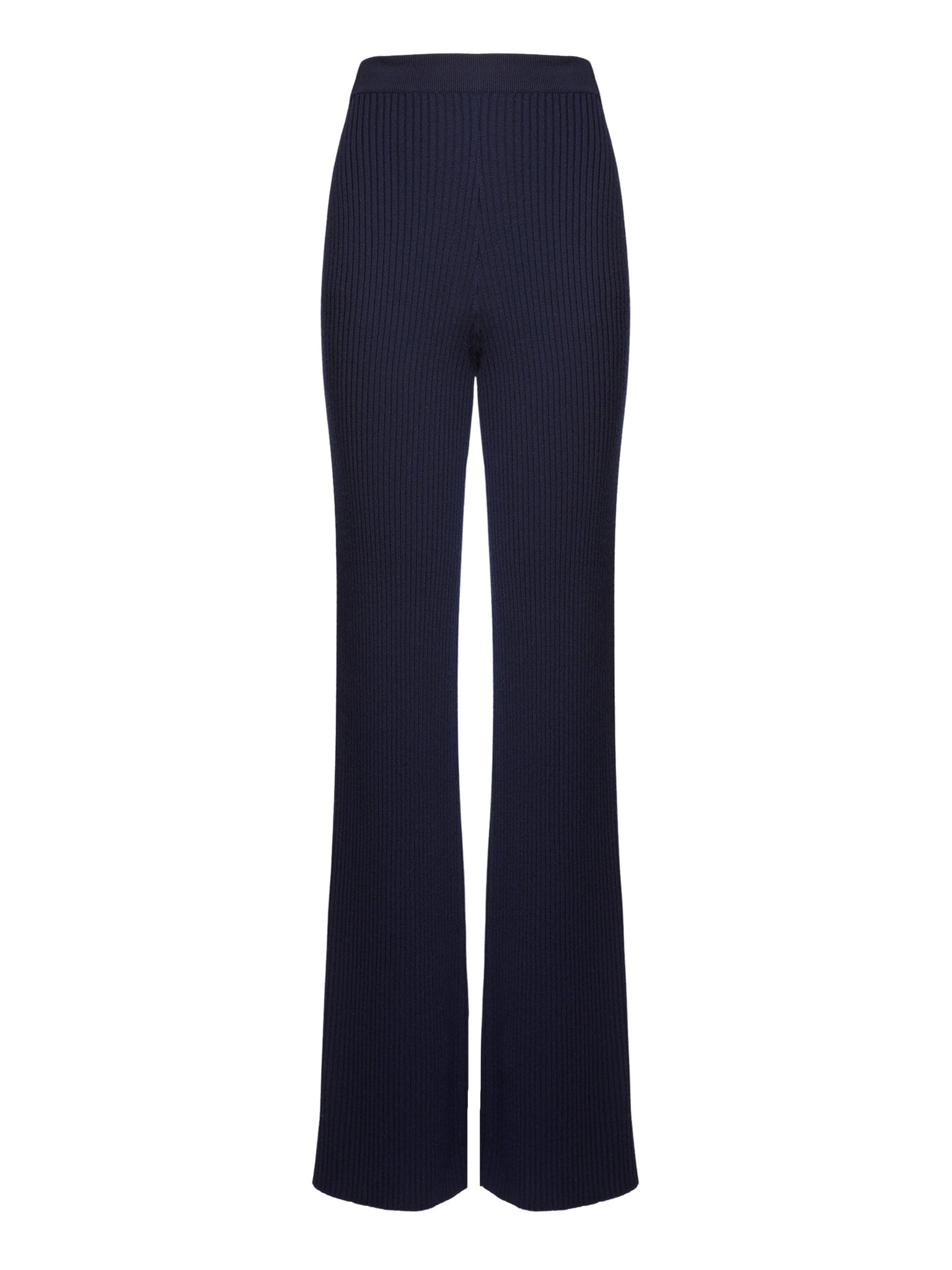 Pantalon finement côtelé en laine - Navy
