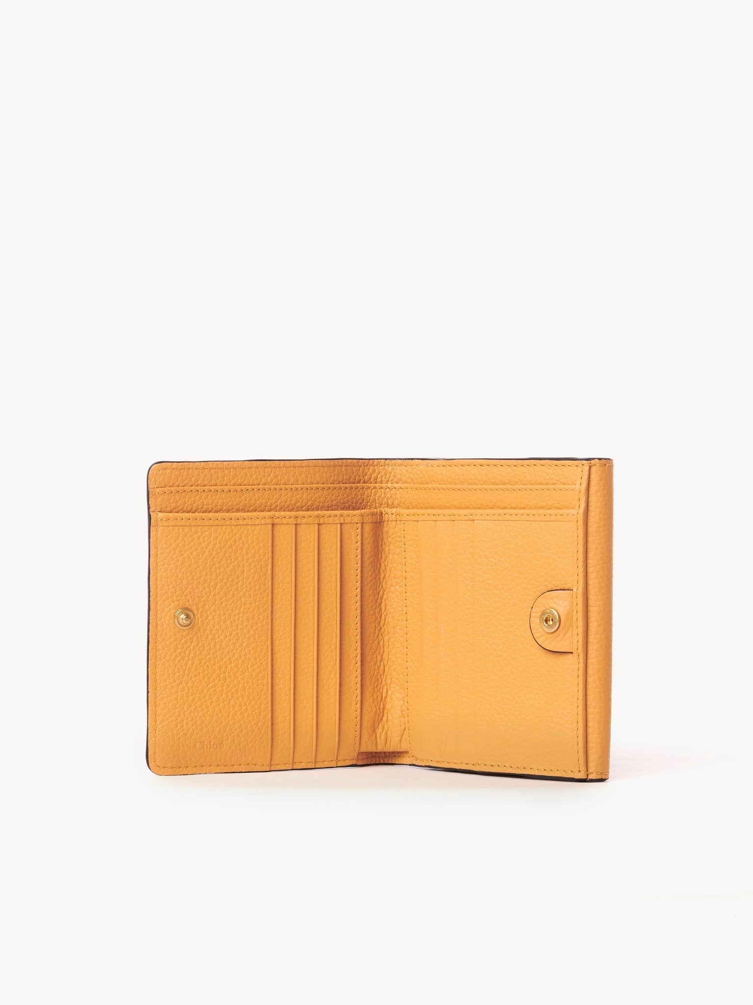 Portefeuille compact à rabat Marcie en cuir - Tan Apricot