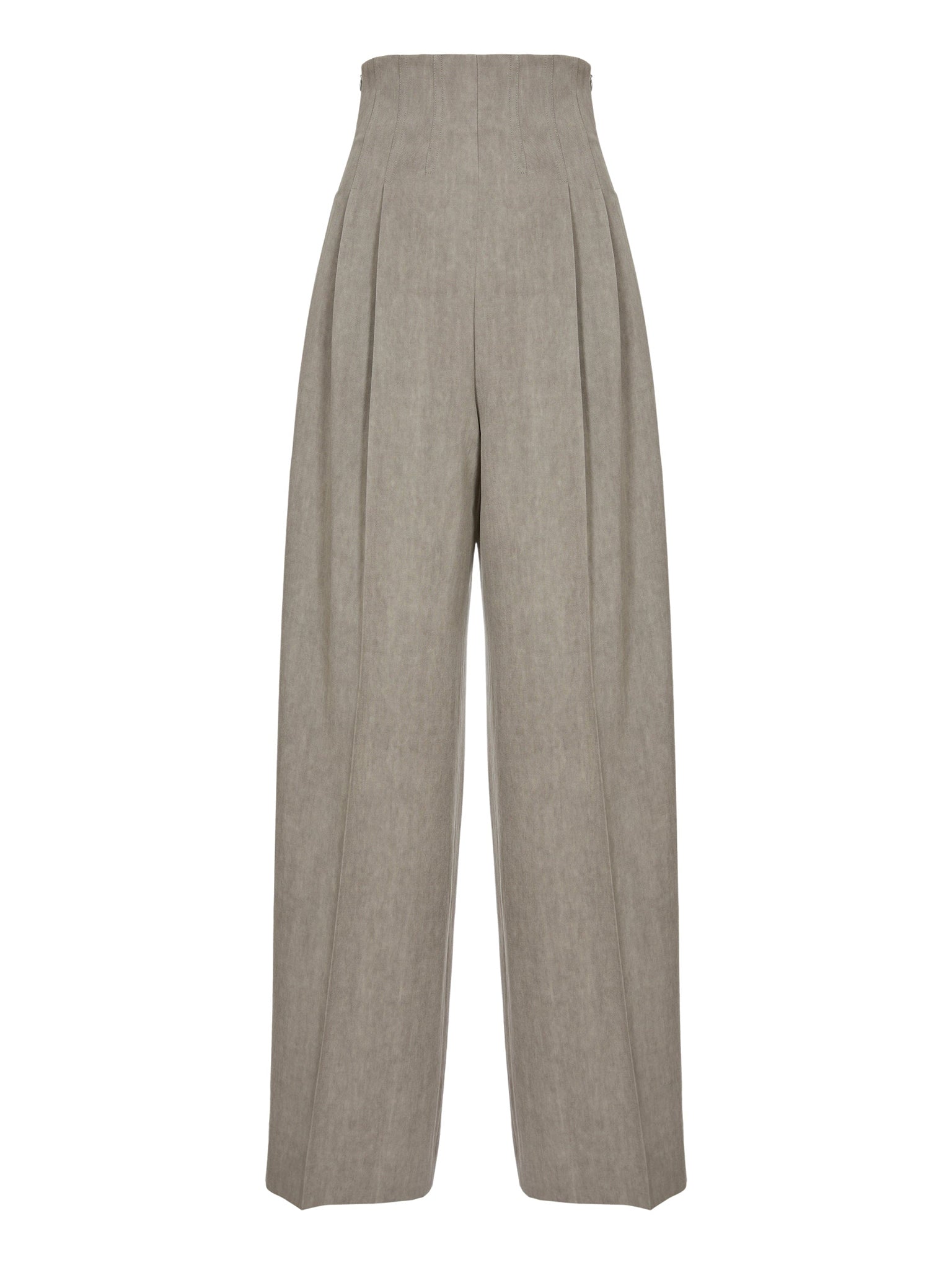 Pantalon corset large en laine - Lava Brown