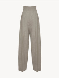 Pantalon corset large en laine - Lava Brown