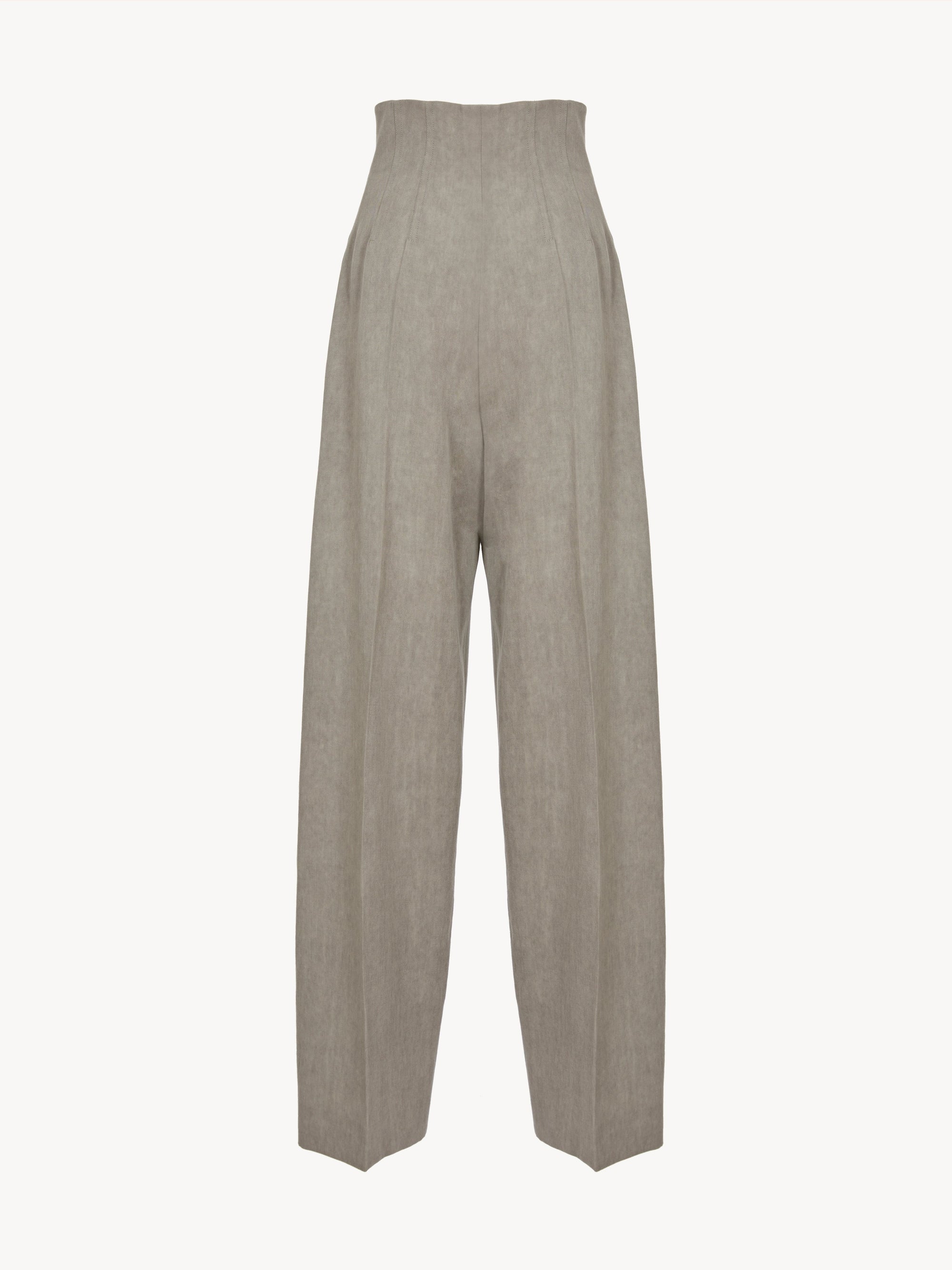Pantalon corset large en laine - Lava Brown