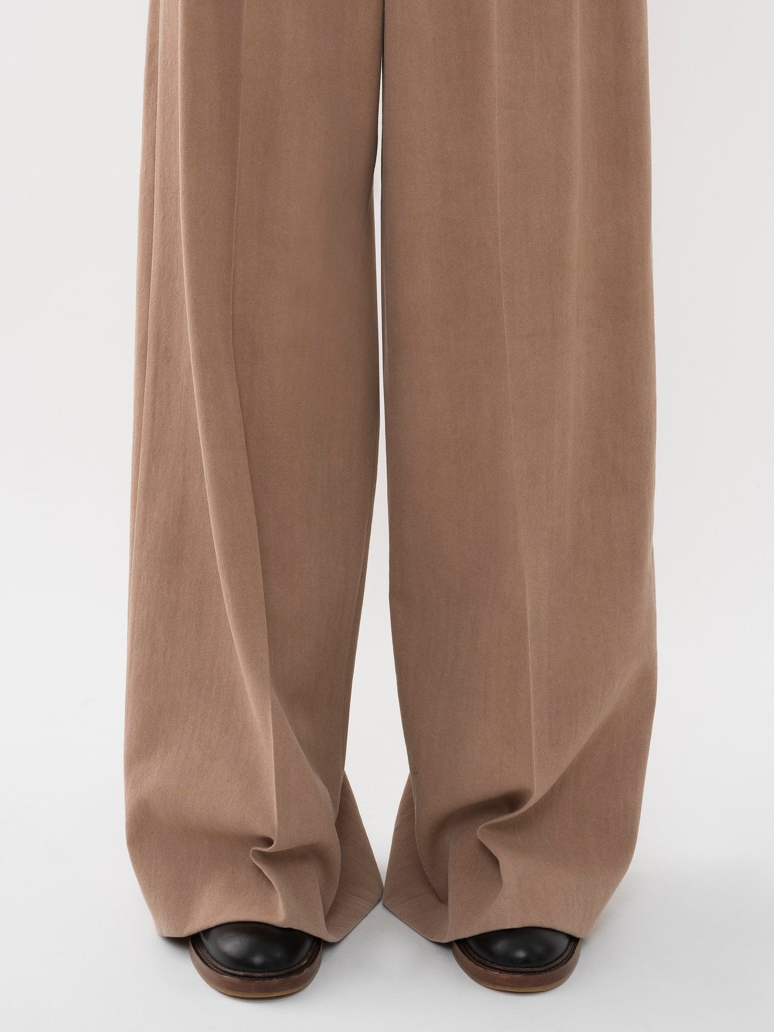 Pantalon corset large en laine - Skin Beige