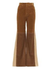 Pantalon patte d'ef en velours - Brown