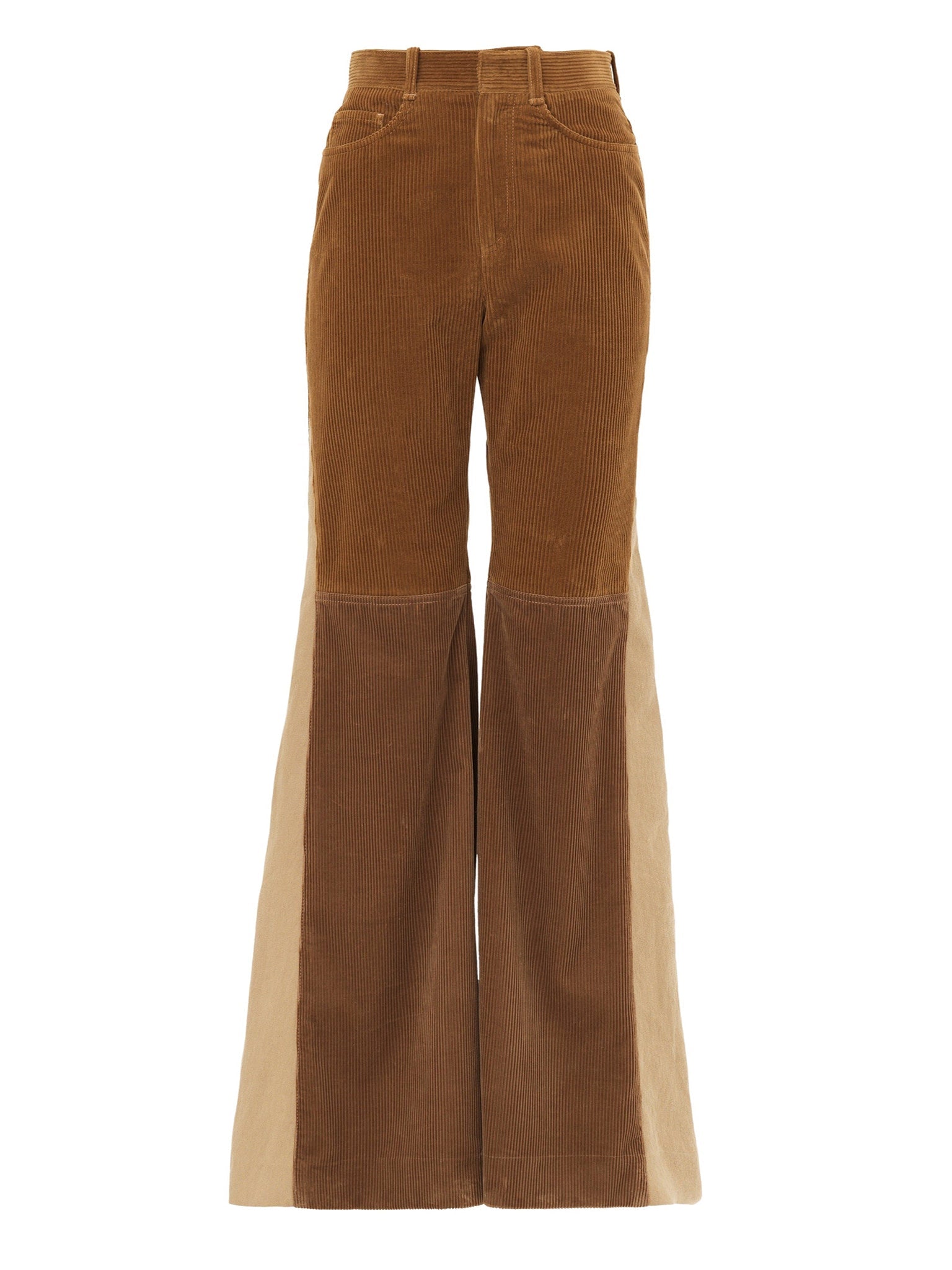 Pantalon patte d'ef en velours - Brown