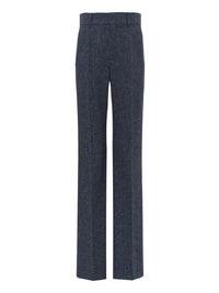 Pantalon droit chiné en laine - Dusky Blue