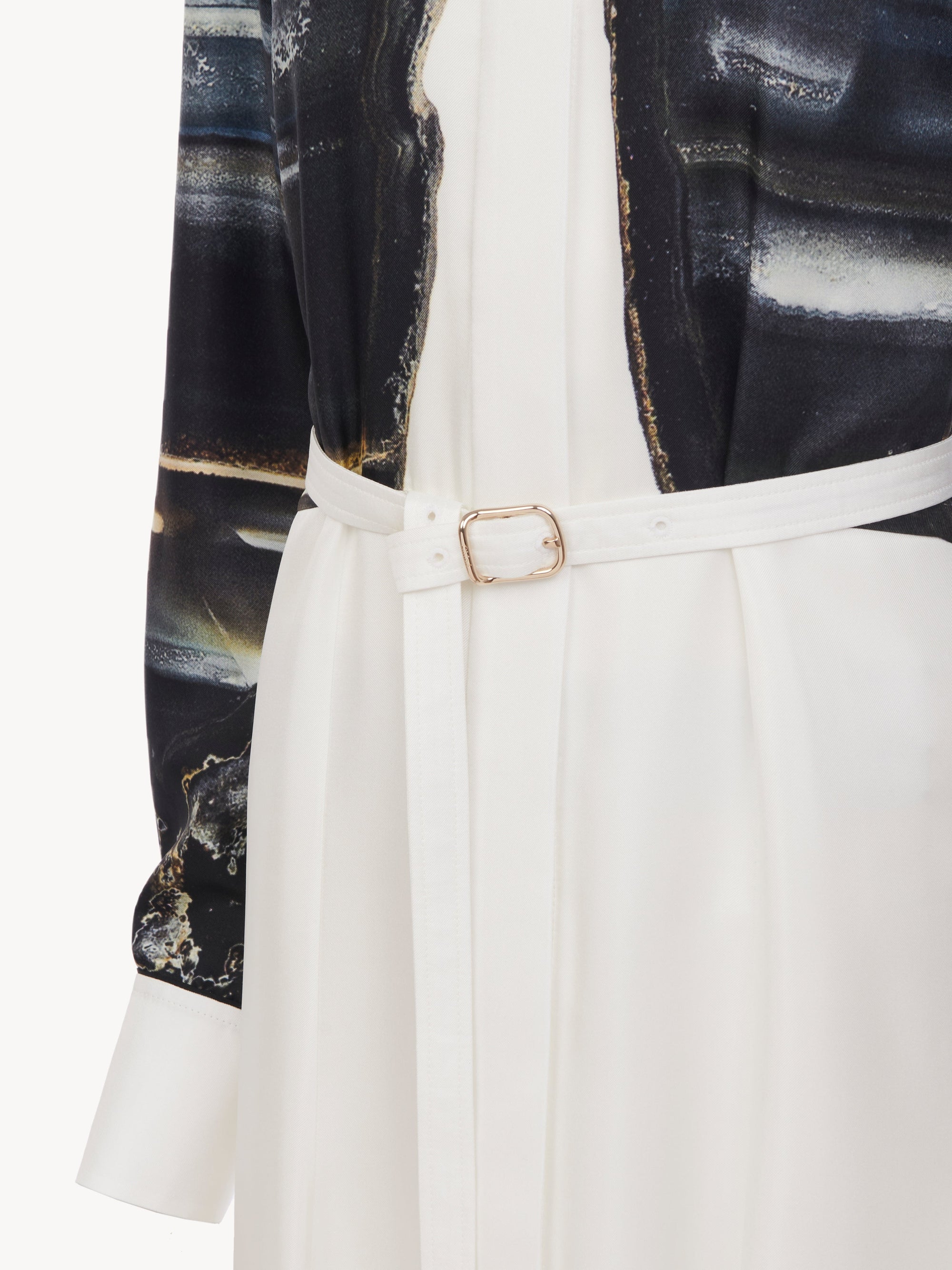 Robe chemise à impression en soie - Multicolor