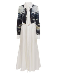 Robe chemise à impression en soie - Multicolor