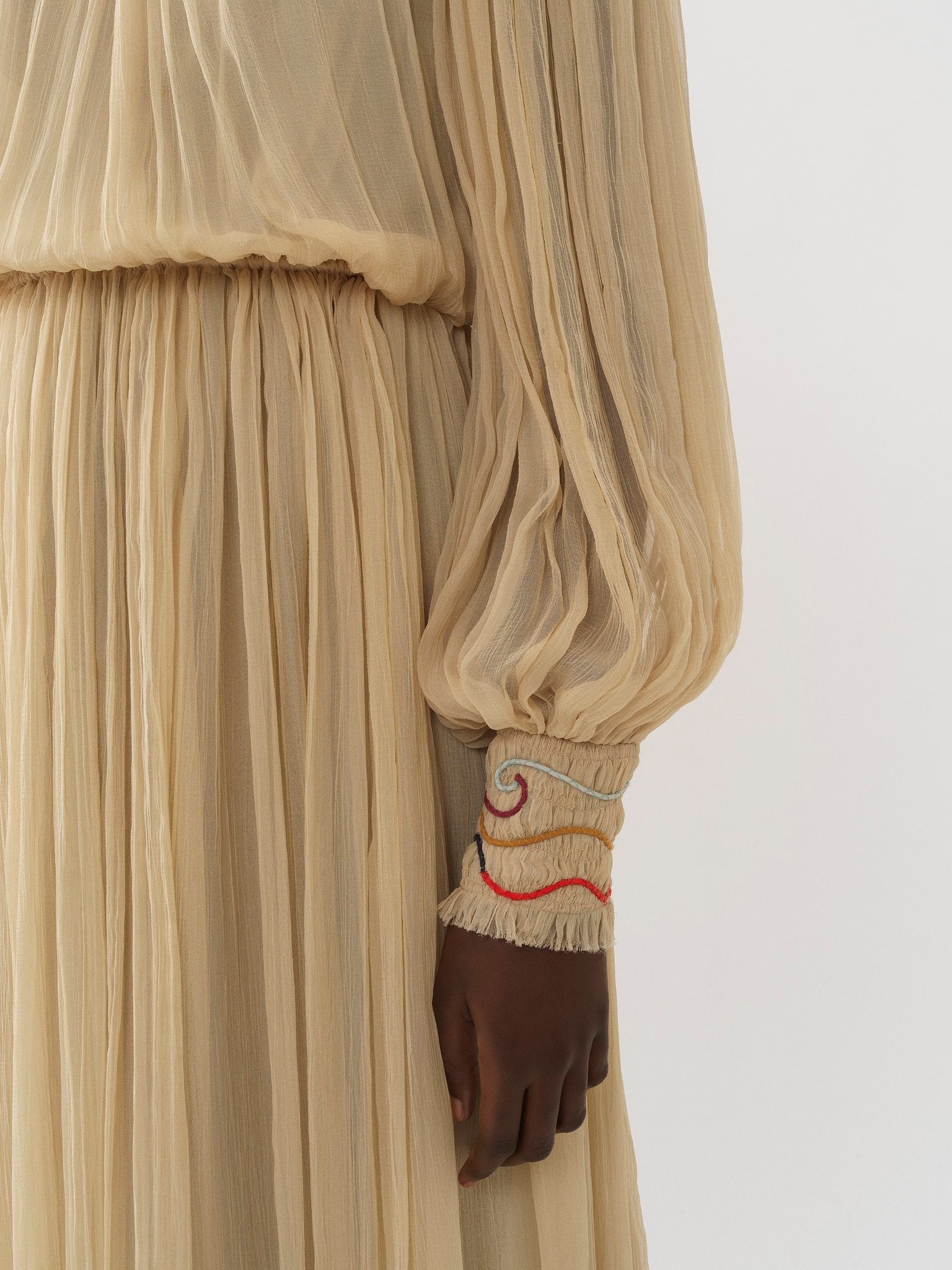 Robe épaules nues en soie - Secret Brown