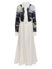 Robe chemise à impression en soie - Multicolor