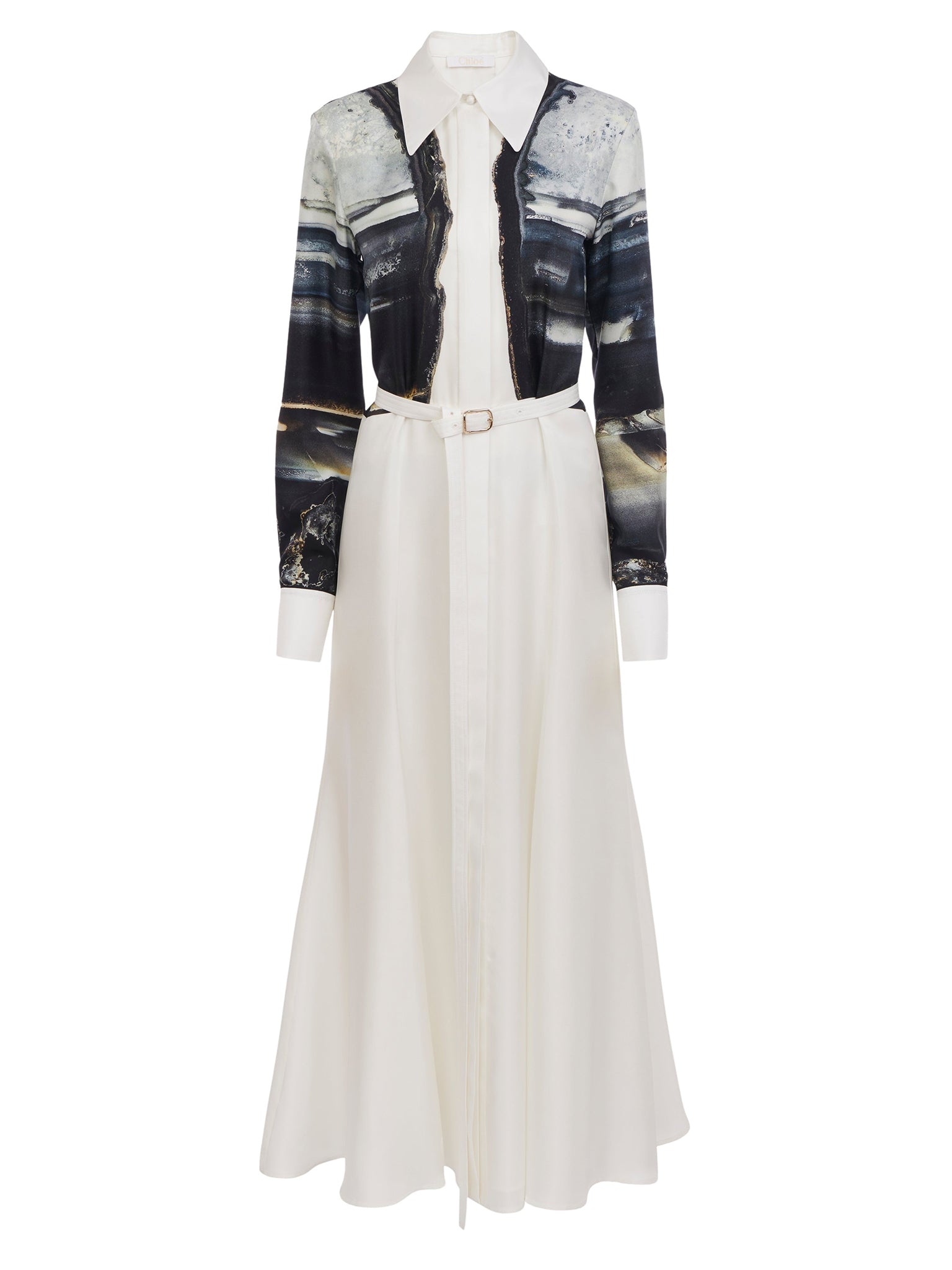 Robe chemise à impression en soie - Multicolor