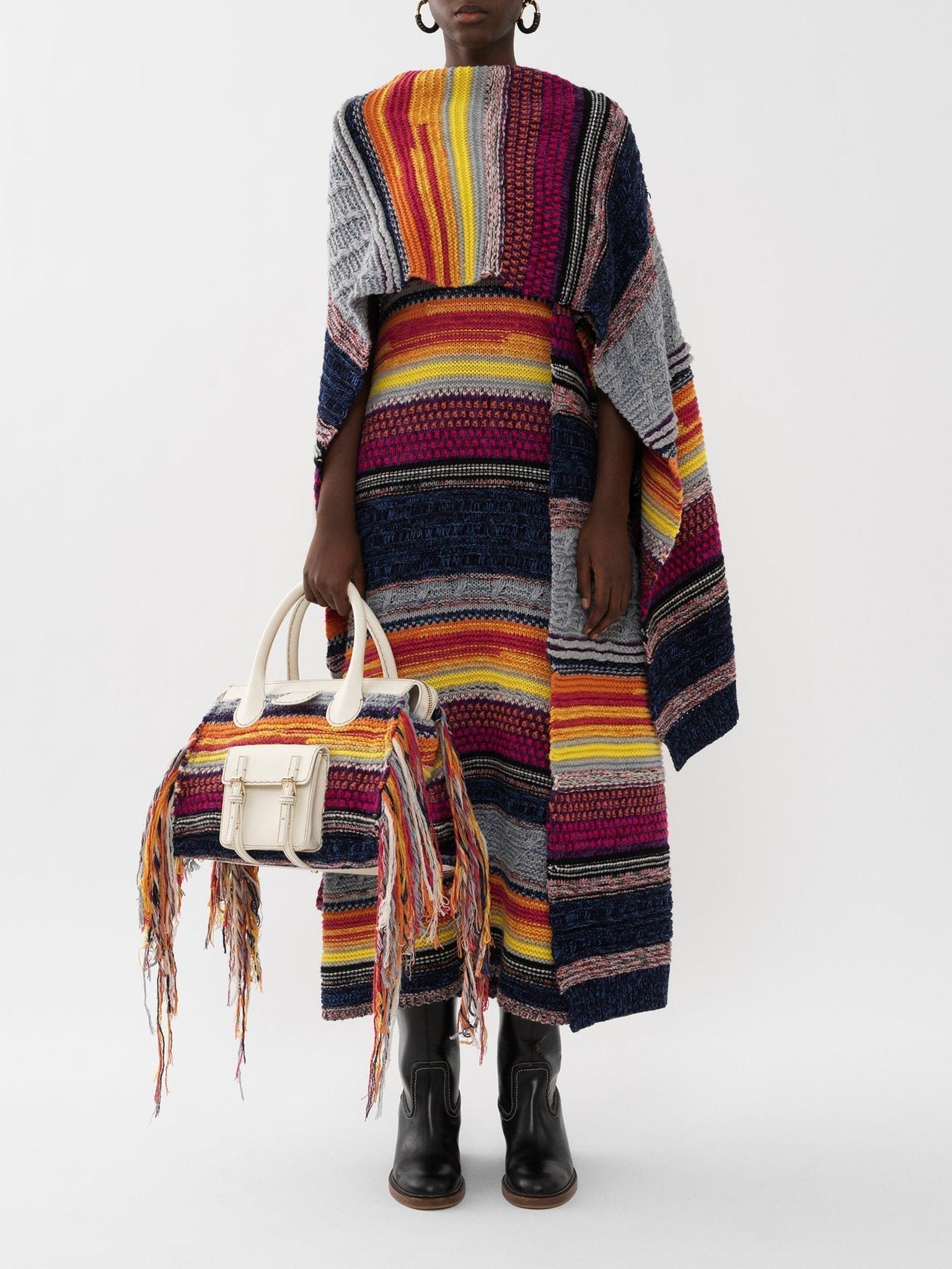 Sac Edith en cachemire - Multicolor White