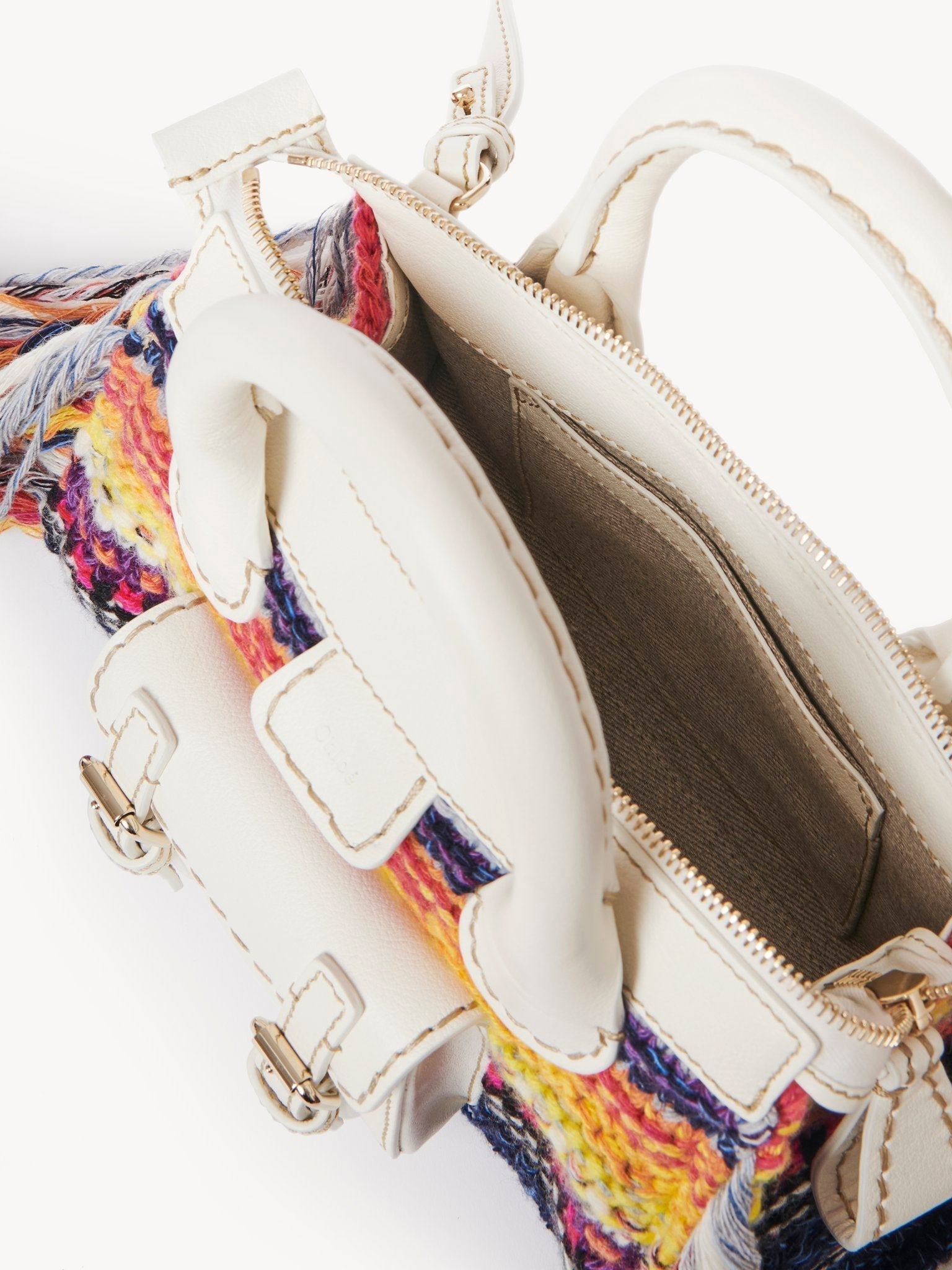 Mini sac Edith en cachemire - Multicolor White