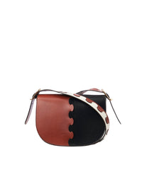 Sac porté épaule Mia en cuir - Brown & Black