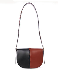 Sac porté épaule Mia en cuir - Brown & Black