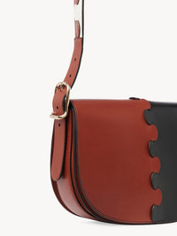 Sac porté épaule Mia en cuir - Brown & Black