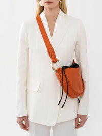 Petit sac Hobo Mate en cuir - Henna Orange