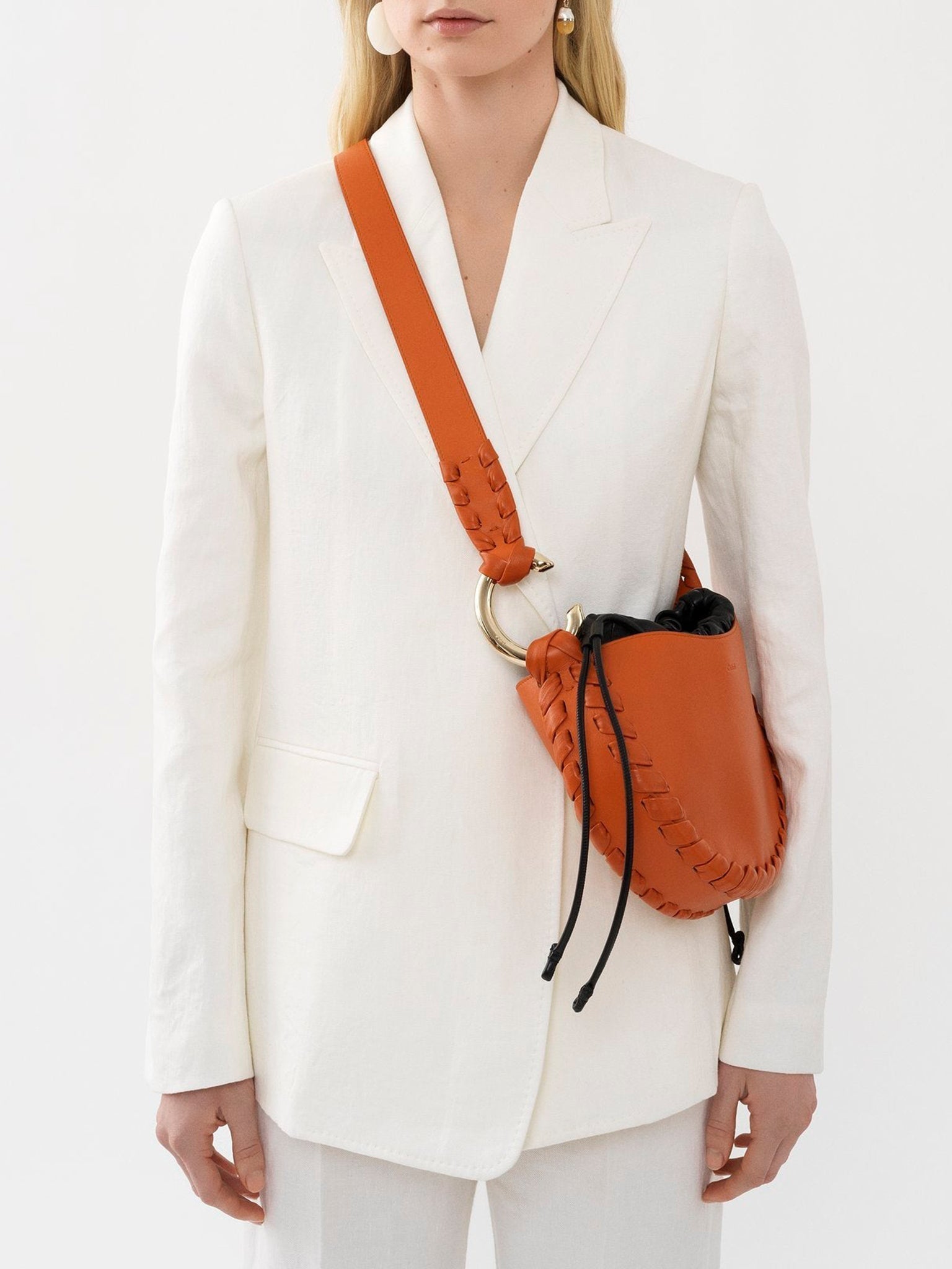 Petit sac Hobo Mate en cuir - Henna Orange