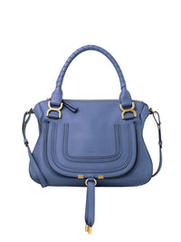 Petit sac double porté Marcie en cuir - Graphite Navy
