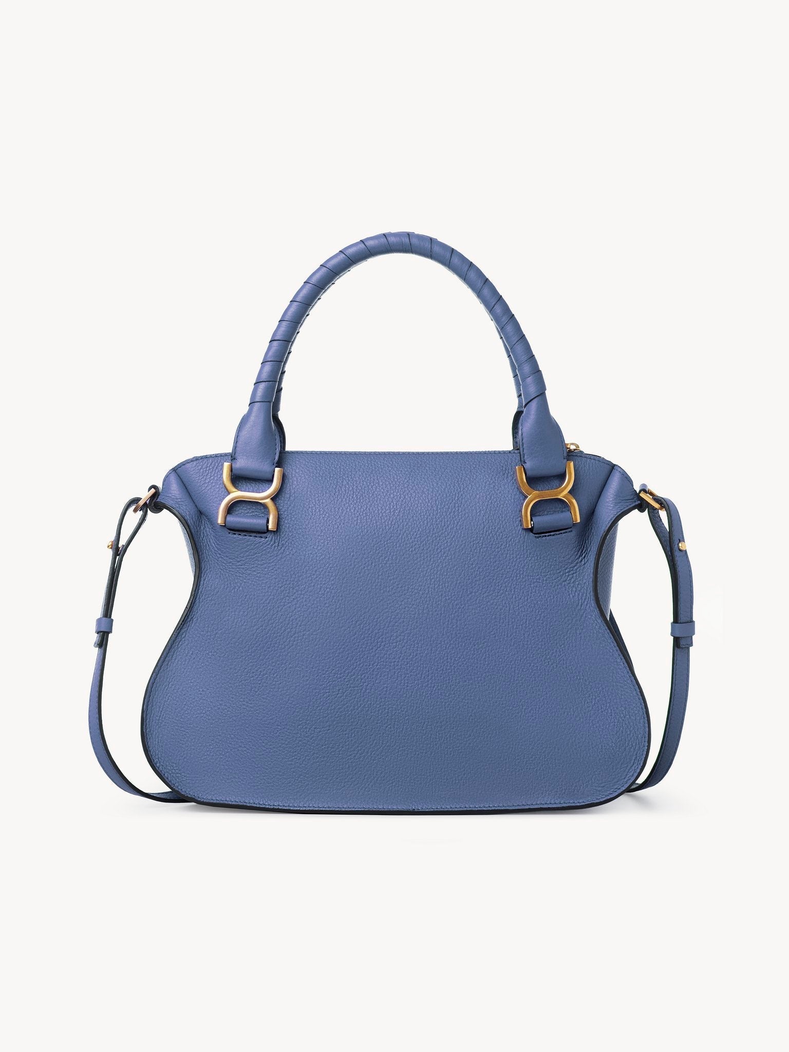 Petit sac double porté Marcie en cuir - Graphite Navy