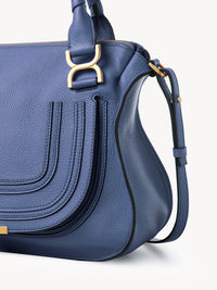 Petit sac double porté Marcie en cuir - Graphite Navy