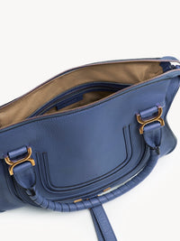 Petit sac double porté Marcie en cuir - Graphite Navy