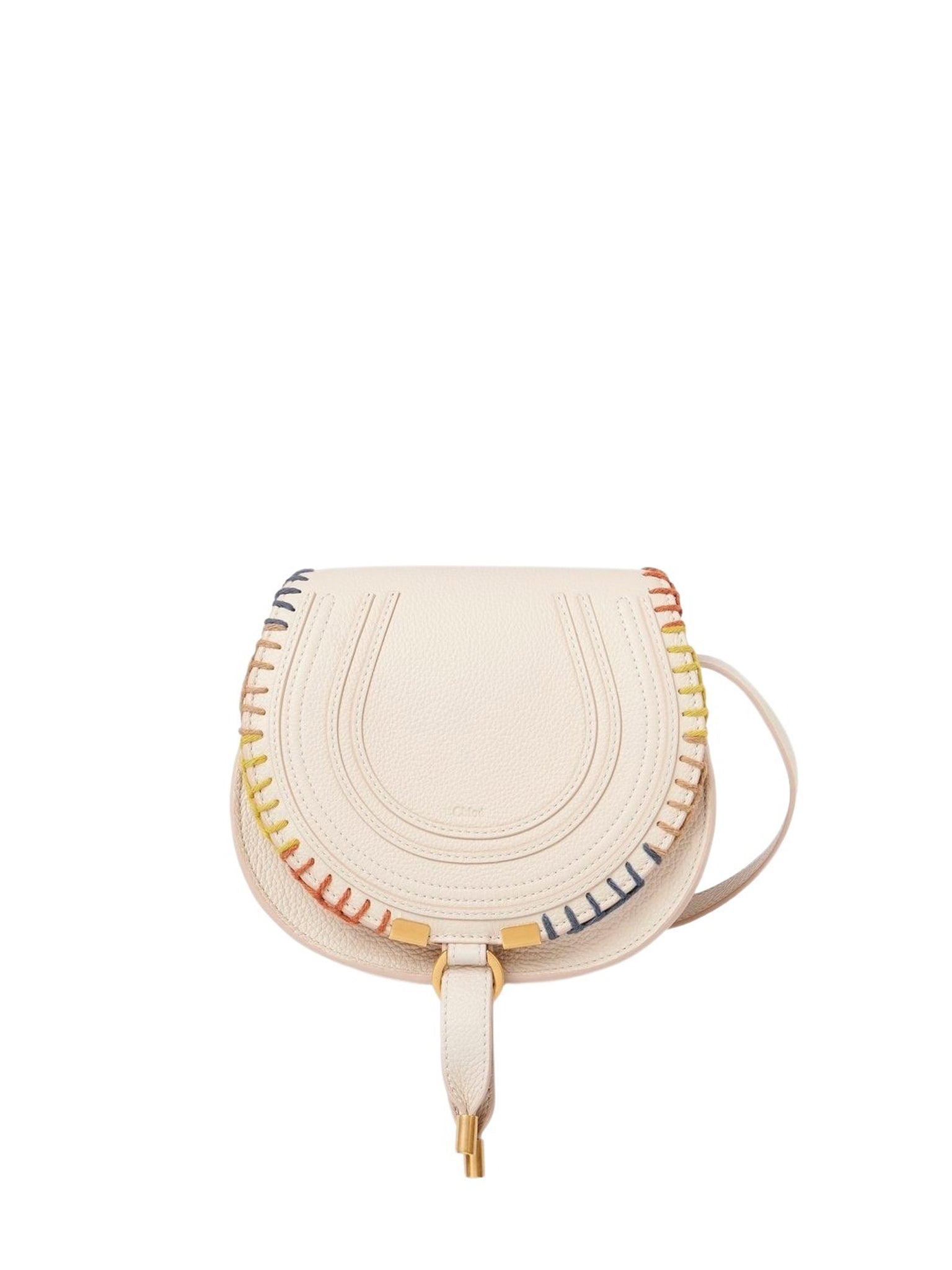 Petit sac porté épaule Marcie en cuir - Nude & Multicolor