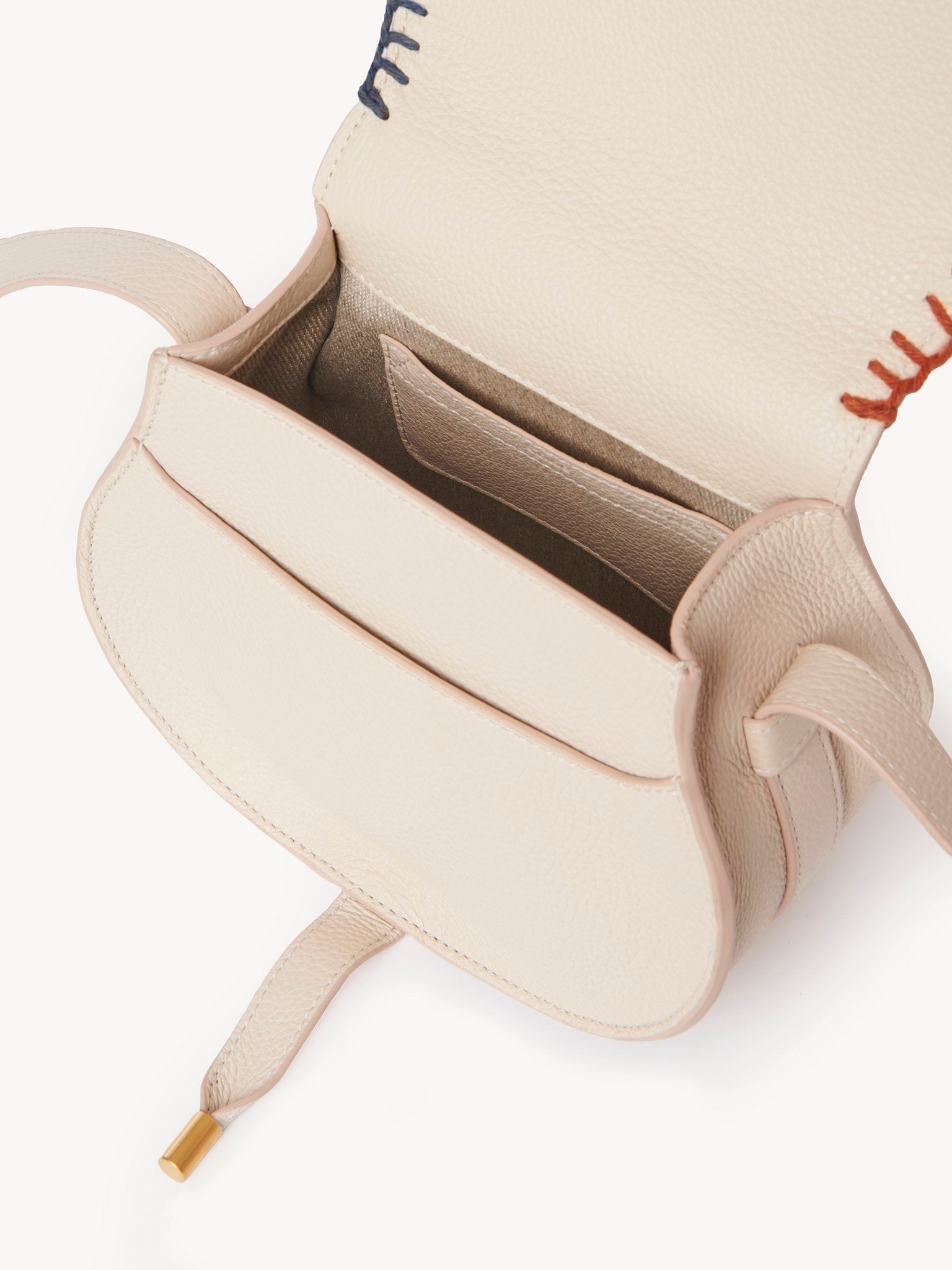 Petit sac porté épaule Marcie en cuir - Nude & Multicolor