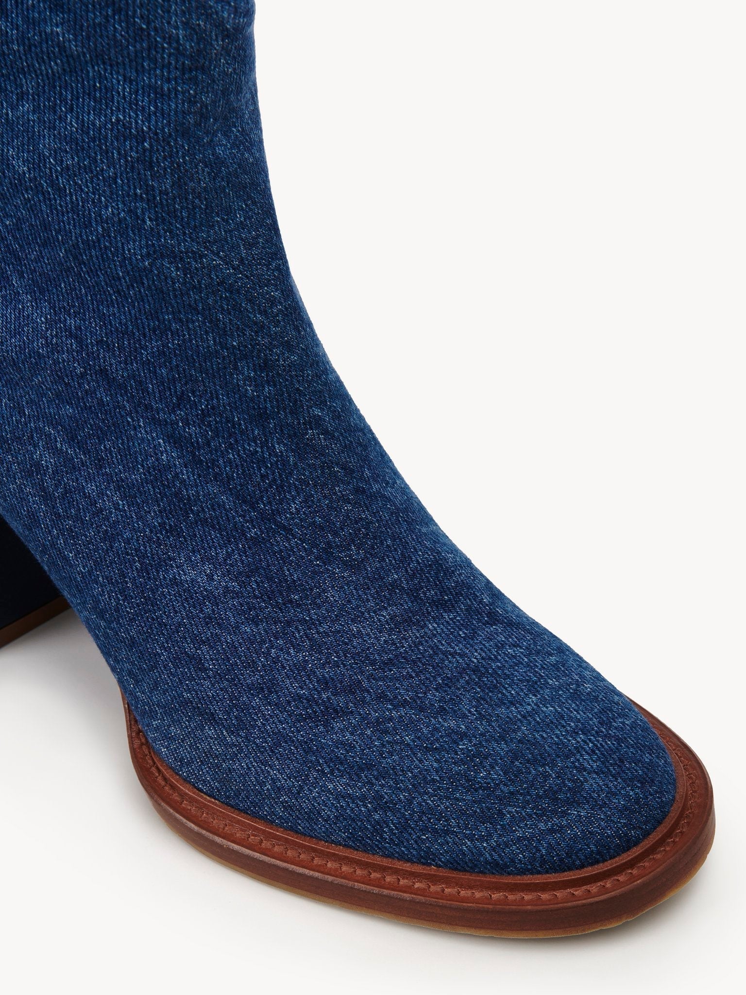 Bottes à talons Edith en cuir - Dark Navy