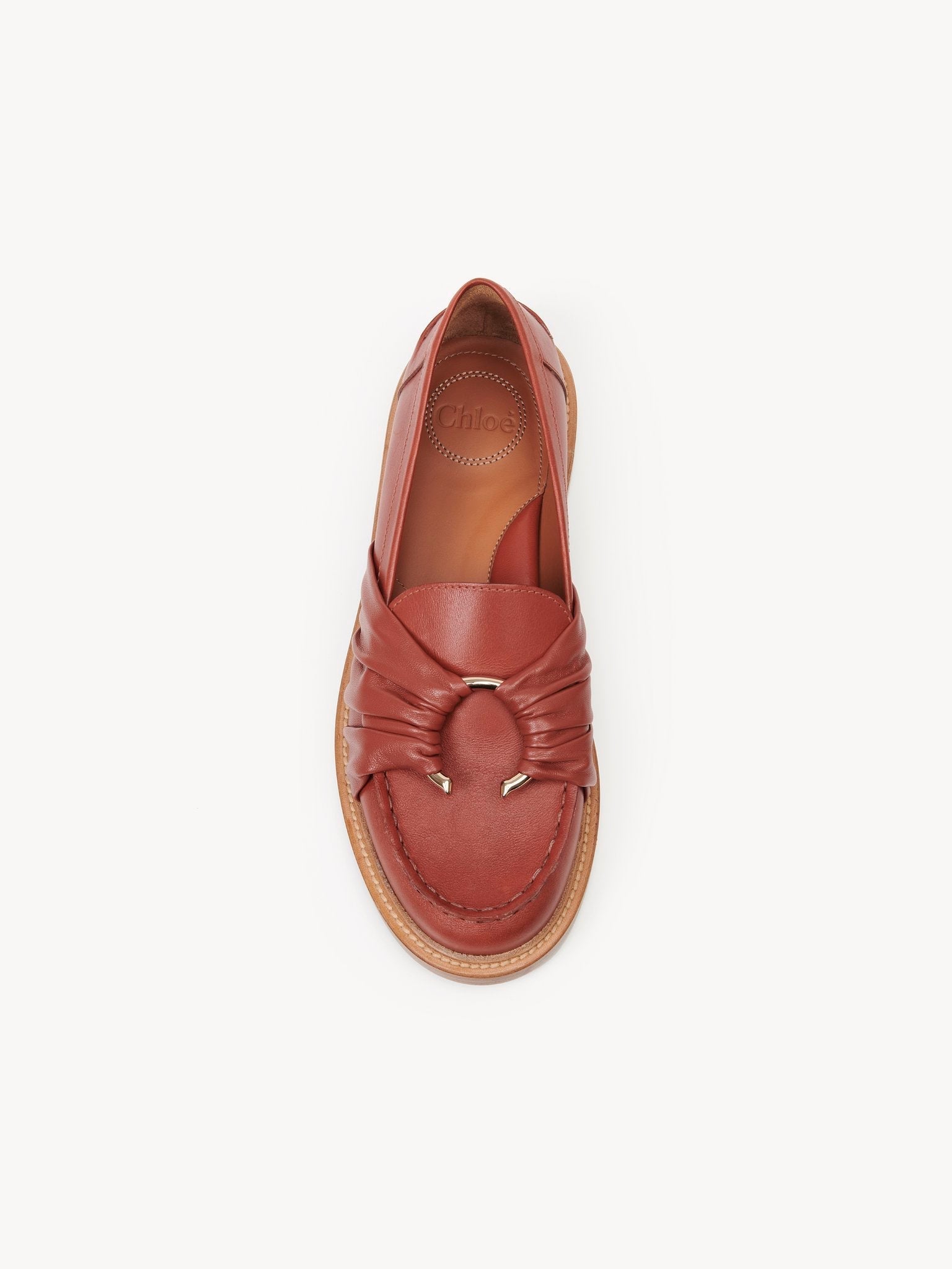 Mocassins C en cuir - Terracotta Red