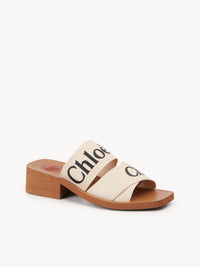 Mules Woody à talons - White