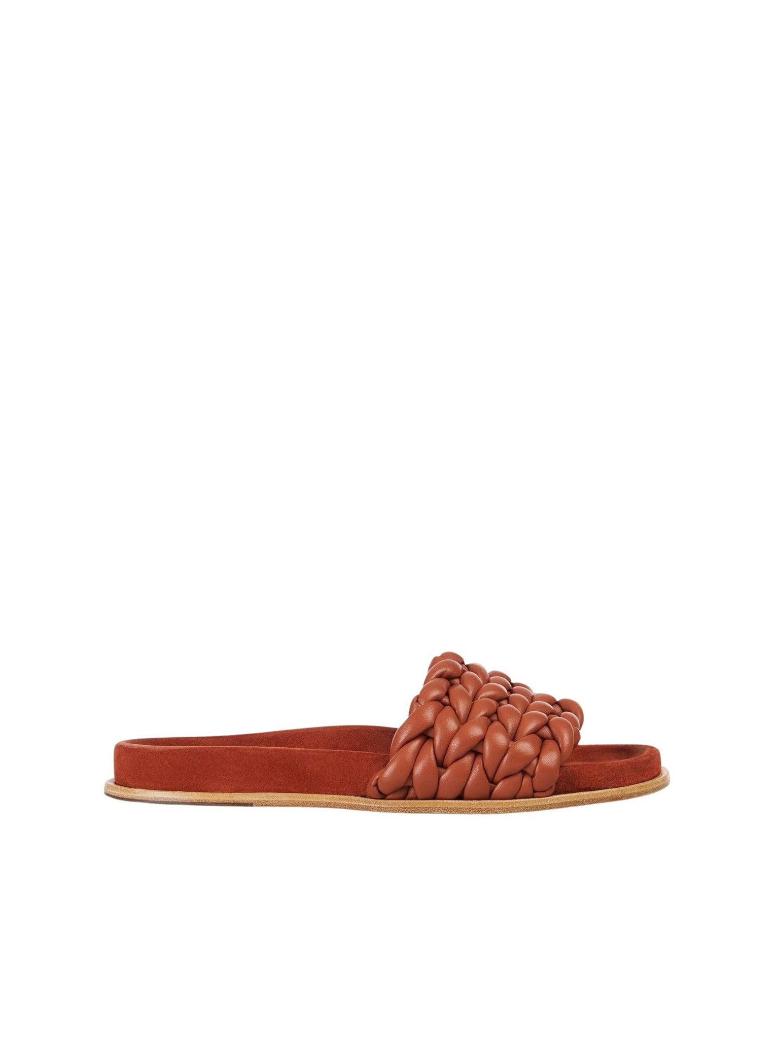 Mules plates Kacey en cuir - Terracotta Red