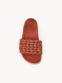 Mules plates Kacey en cuir - Terracotta Red